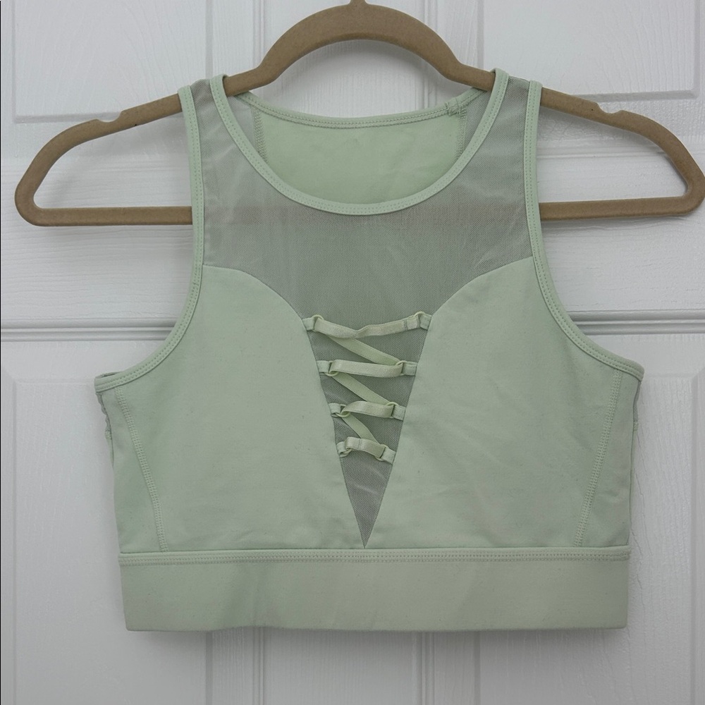 Mint Green Mesh Sports Bra